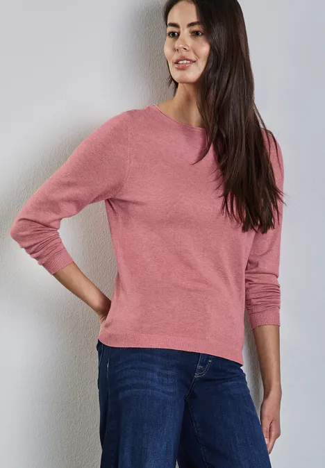 Weicher Strickpullover sugar coral mel.