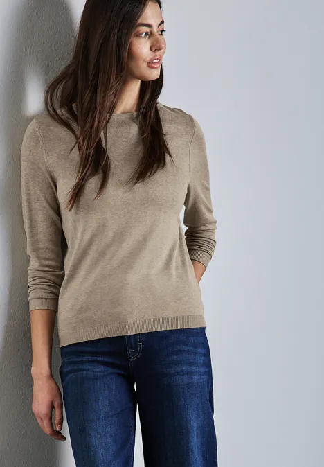 Weicher Strickpullover honey sand mel.