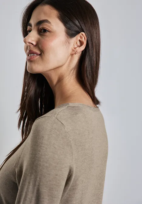 Weicher Strickpullover honey sand mel.