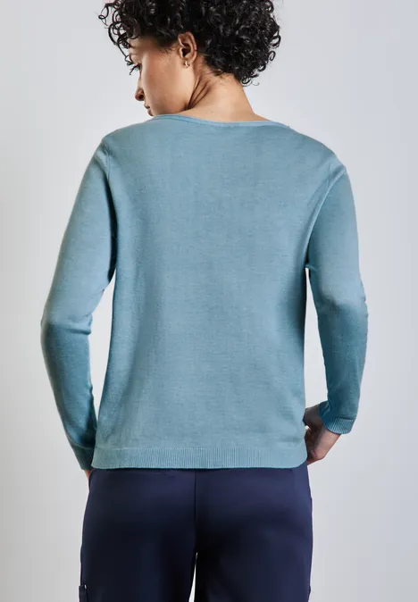 Weicher Strickpullover hazy blue melange