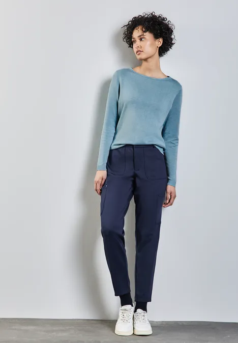 Weicher Strickpullover hazy blue melange