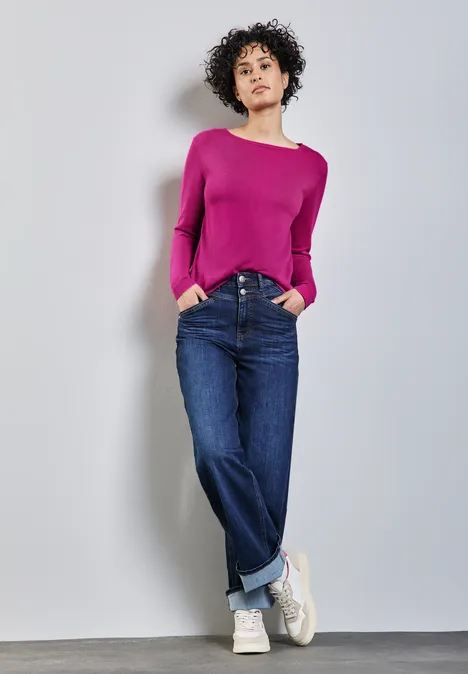 Weicher Strickpullover royal fuchsia