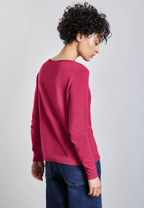 Weicher Strickpullover redberry pink