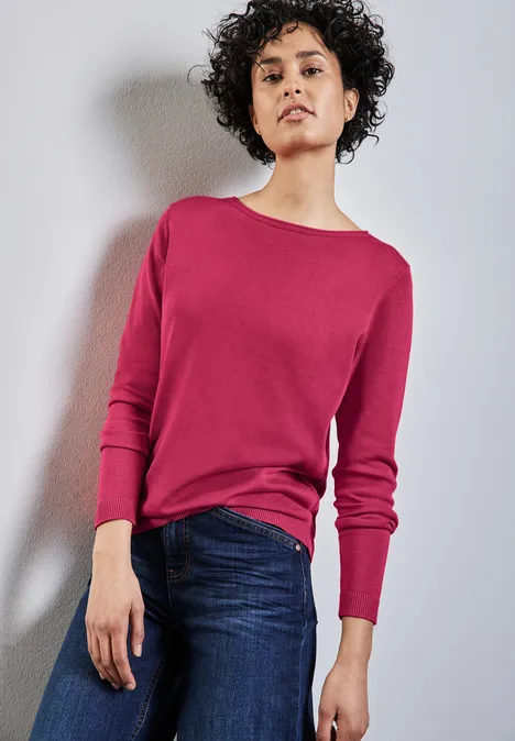 Weicher Strickpullover redberry pink