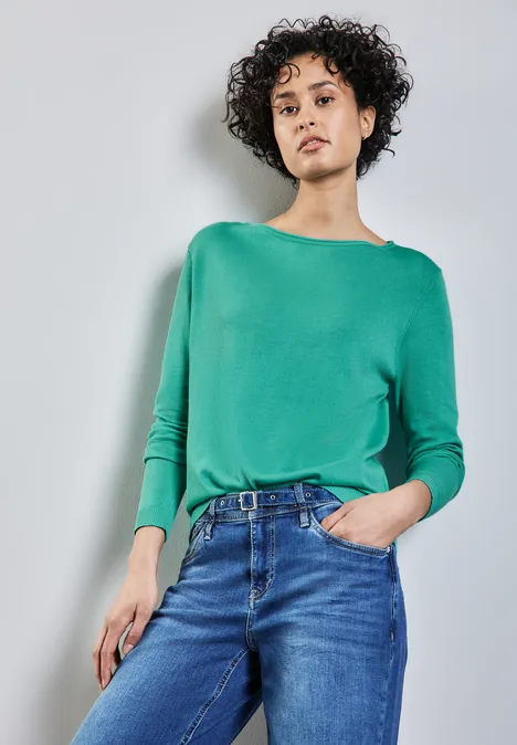Weicher Strickpullover atlantis green