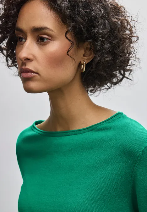 Weicher Strickpullover viridian green
