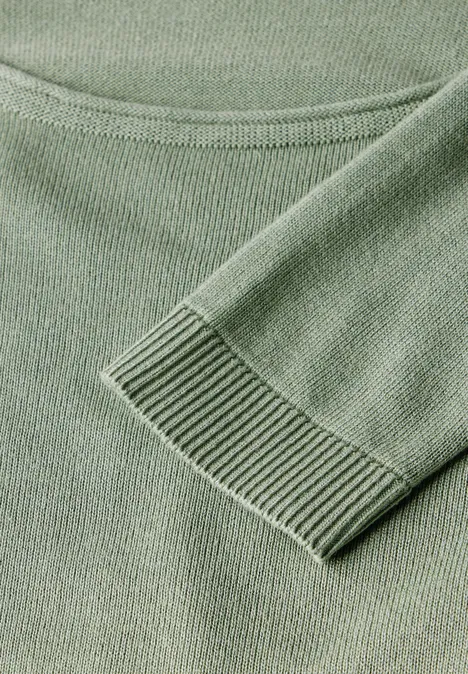 Weicher Strickpullover light olive green