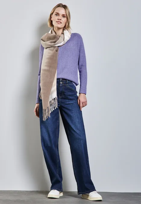 Kuscheliger V-Neck Pullover viola lilac mel.