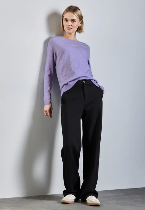 Zachte trui viola lilac mel.