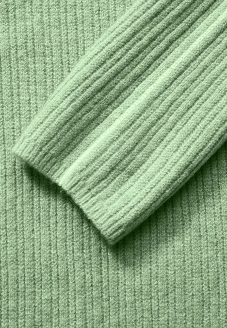 Pullover mit Kontrastdetail gleam green mel.