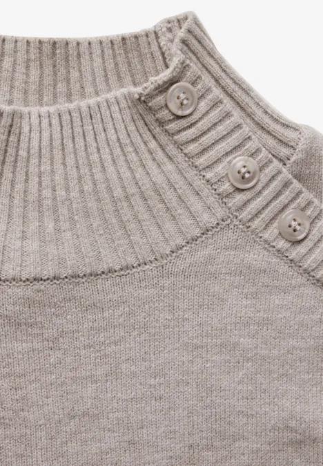 Pullover mit Knopfdetail breezy beige mel.