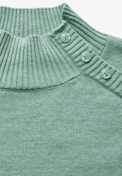 Pullover mit Knopfdetail sunlit green mel.
