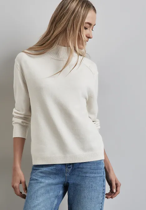 Pullover mit Knopfdetail soft beige