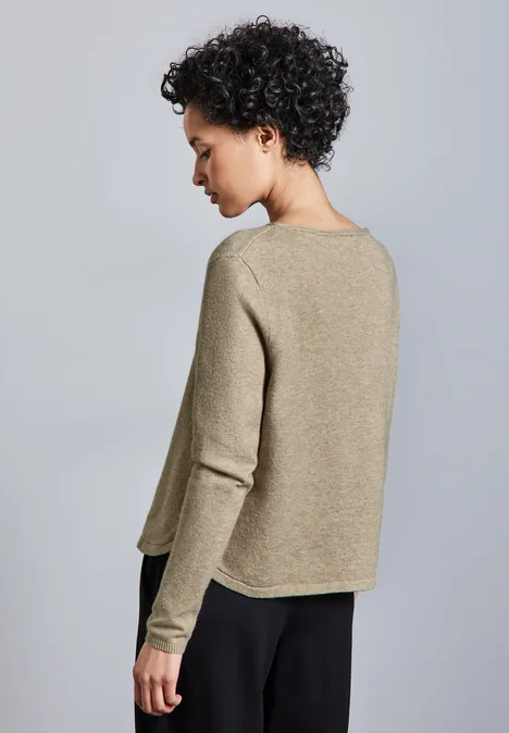 Pullover mit Schlitz-Detail honey sand mel.