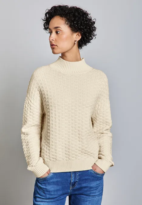 Strukturpullover soft beige
