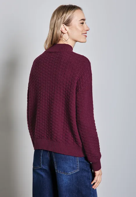 Strukturpullover mulberry red