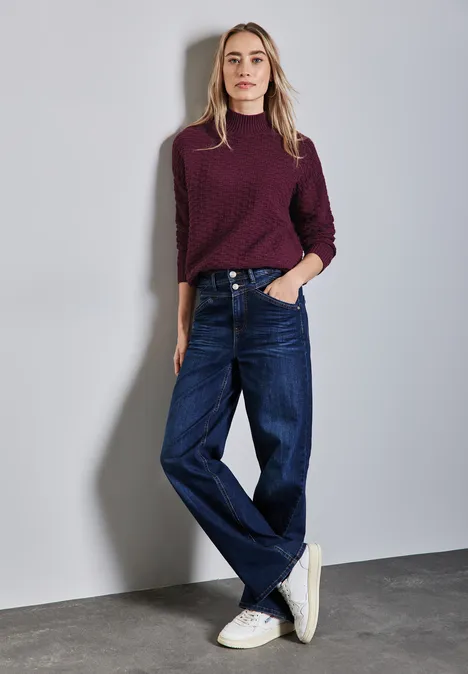 Strukturpullover mulberry red