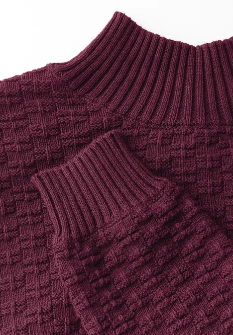 Strukturpullover mulberry red