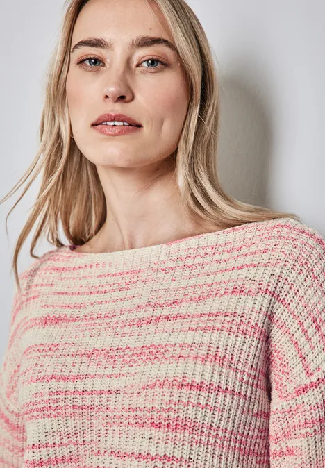 Strickpullover mit Muster soft beige