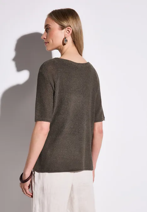 Kurzarmpullover acron brown