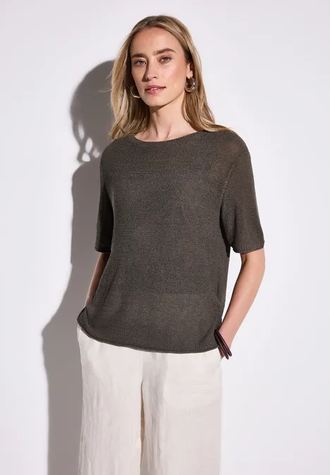 Kurzarmpullover acron brown