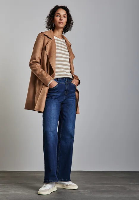 Gestreifter Sweater safari beige