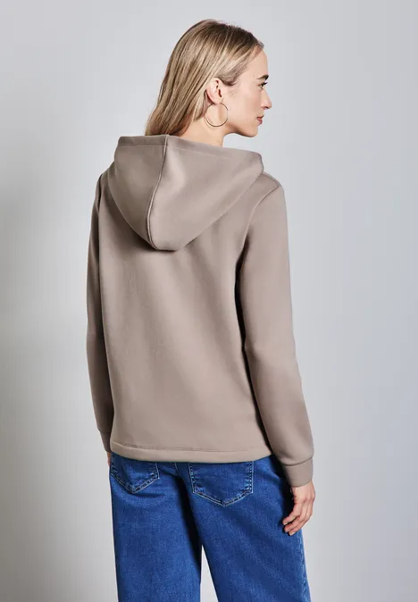 Cupro Sweat Hoodie light mocha beige