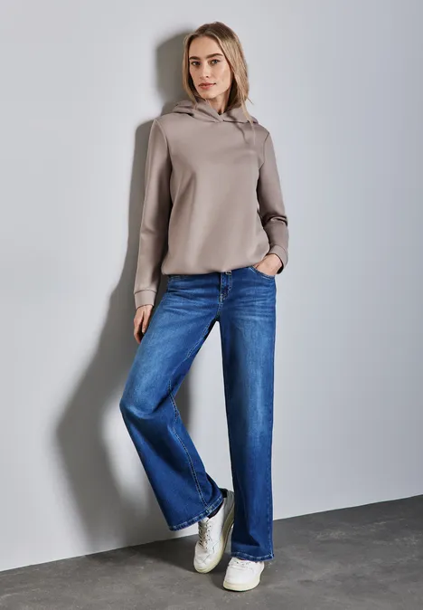 Cupro Sweat Hoodie light mocha beige