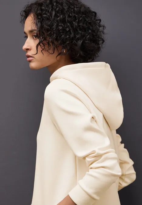 Cupro Sweat Hoodie soft beige