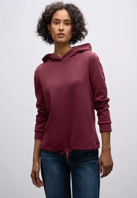 Cupro Sweat Hoodie dark cherry red