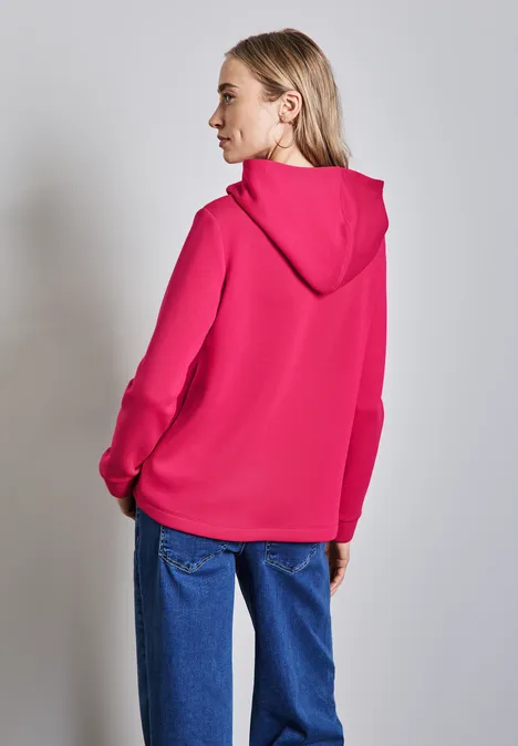 Cupro Sweat Hoodie power berry