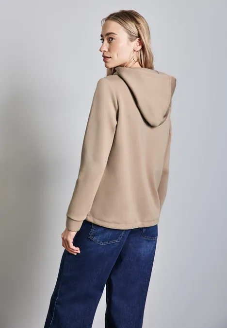 Cupro Sweat Hoodie bisquit brown