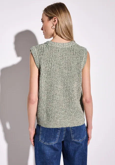 Gebreide top milky green