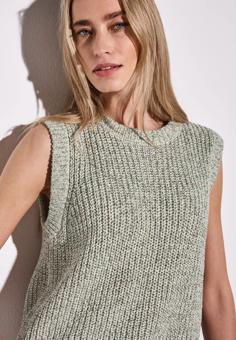 Gebreide top milky green