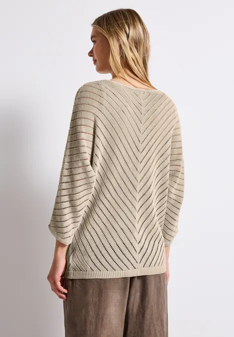 Strukturpullover tusk cream