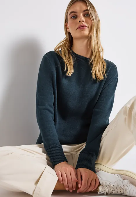 Rundhals Pullover tide blue