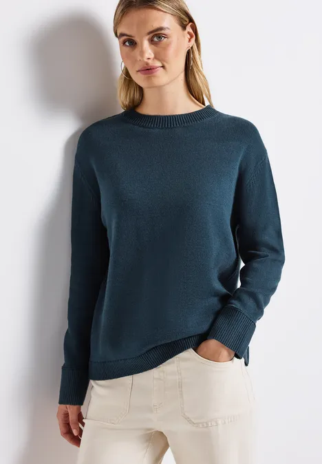 Rundhals Pullover tide blue