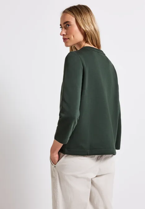 Sweatshirt in Unifarbe mid green