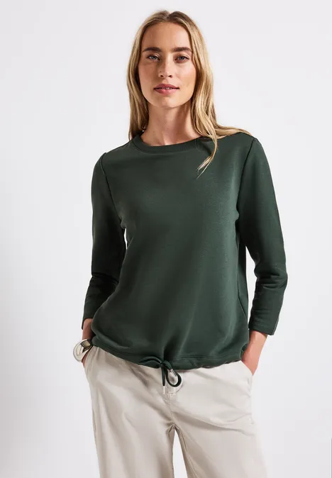 Sweatshirt in Unifarbe mid green