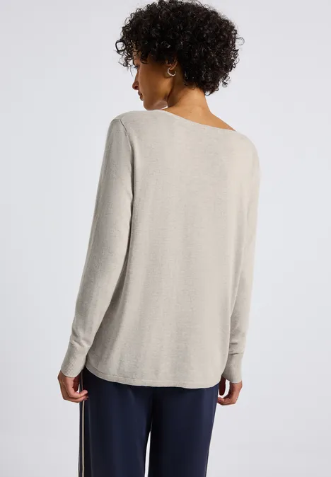 Basic Pullover tusk cream mel.