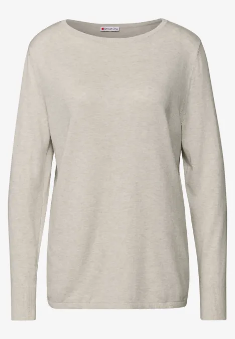 Basic Pullover tusk cream mel.