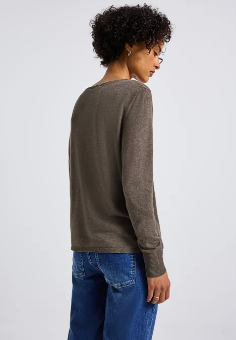 Pull Cencil Femme - Tricot à Détails Structurés - Col Rond - Manches Longues - Doux Et Confortable