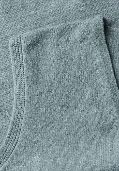 Ärmelloser V-Neck Pullover nile blue mel.