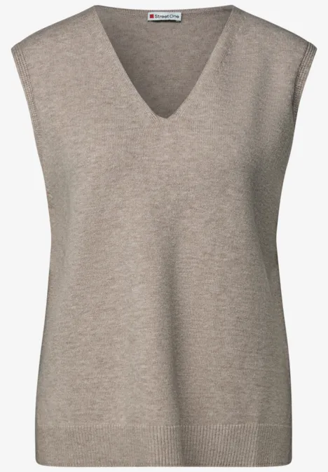 Ärmelloser V-Neck Pullover mocha dream mel.
