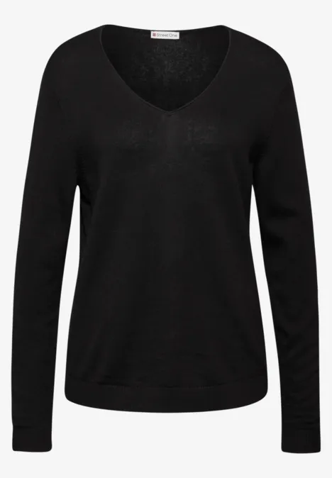 V-Neck Pullover Black