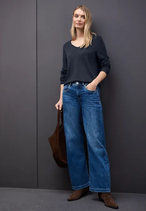 V-Neck Pullover deep blue