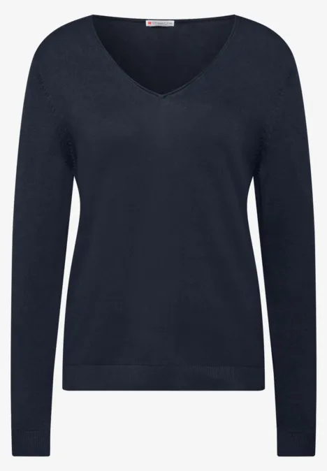 V-Neck Pullover deep blue