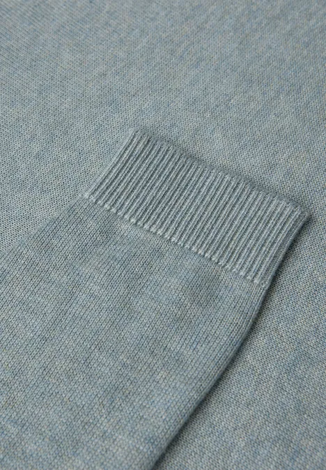 V-Neck Pullover nile blue mel.