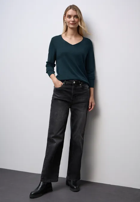 V-Neck Pullover tide blue