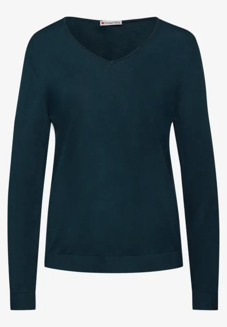 V-Neck Pullover tide blue